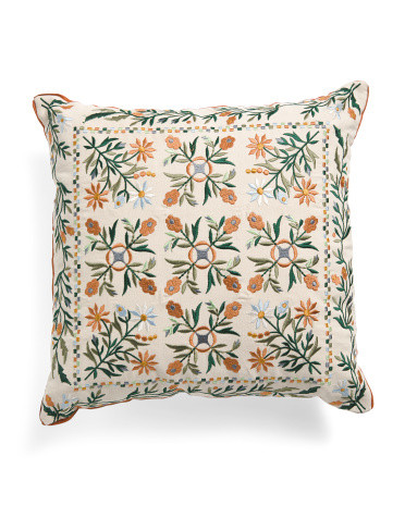 20x20 Embroidered Floral Pillow | Home | Marshalls | Marshalls