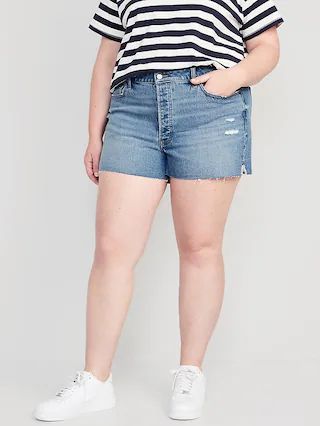 High-Waisted OG Straight Jean Shorts for Women -- 3-inch inseam | Old Navy (US)