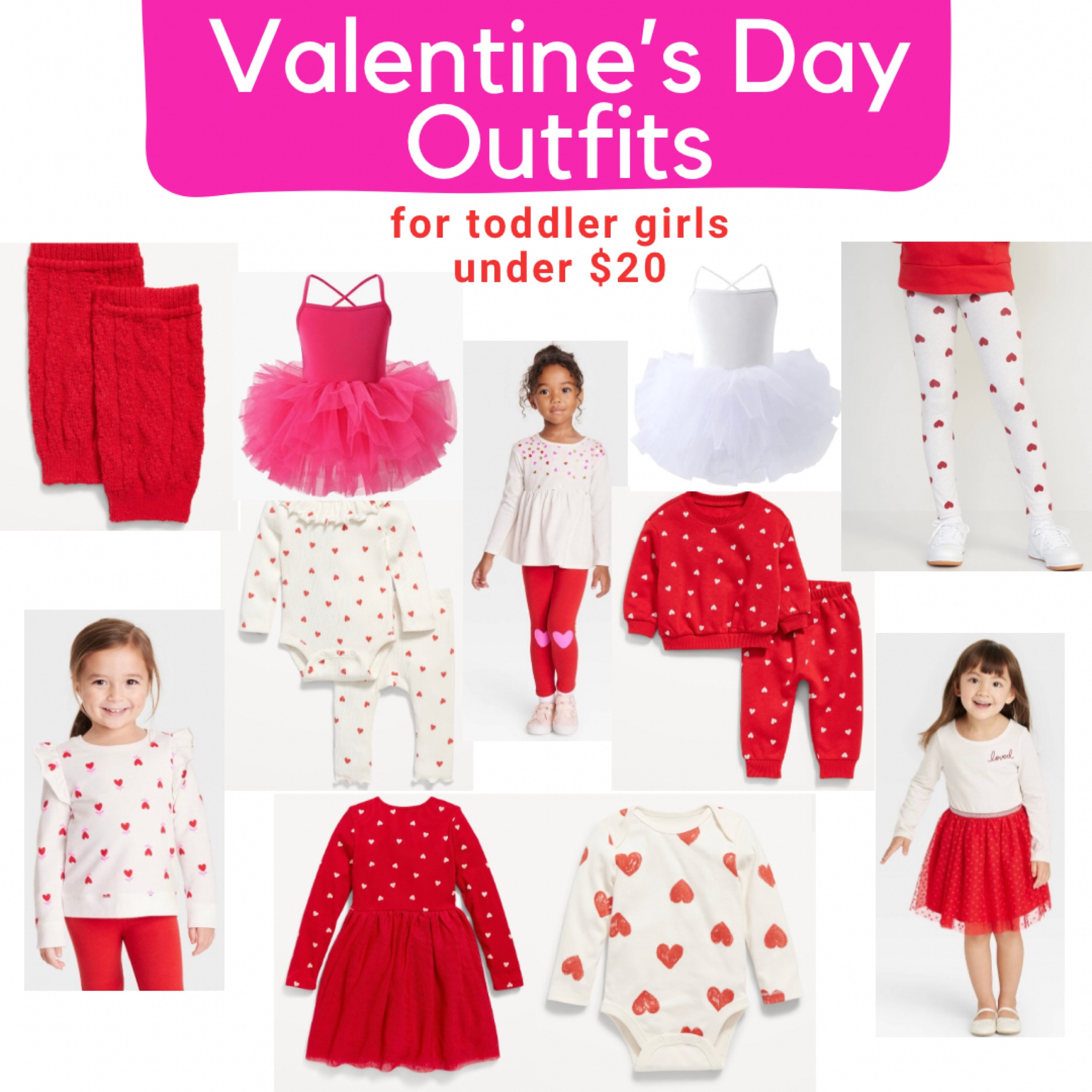 Affordable adorable Valentine’s Day outfits for little girls or baby girls or toddler girls that won’t break the bank. Valentine’s Day outfits for a photoshoot or family photo session that are cute and cozy and even made for cold weather! Cute vday outfits for girls and sisters!make them matching, too!

#LTKbaby #LTKSeasonal #LTKkids