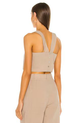 L'Academie The Rochelle Crop Top in Mocha Beige from Revolve.com | Revolve Clothing (Global)