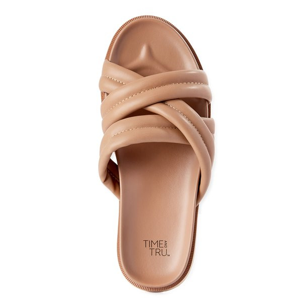Time and Tru Women's Crossband Footbed Sandals - Walmart.com | Walmart (US)