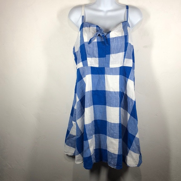 Old Navy blue & white gingham dress size large | Poshmark