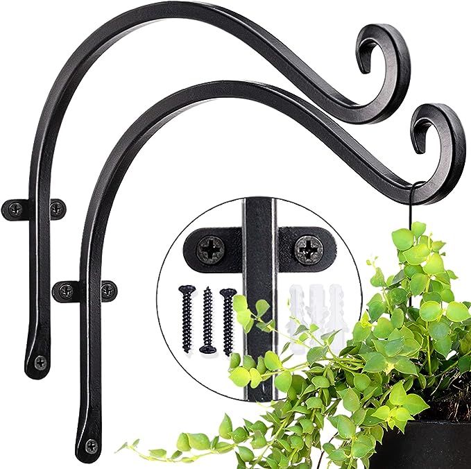 AJART Hanging Plant Bracket for Plant Hangers Outdoor (2 PCs - 12 inches) More Stable and Sturdy ... | Amazon (US)