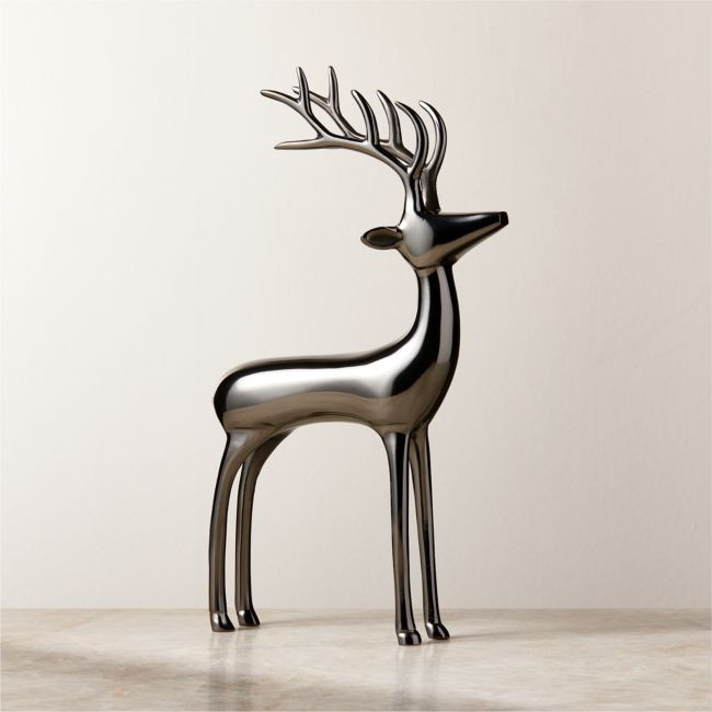 Blackened Brass Holiday Reindeer Decoration 12 | CB2