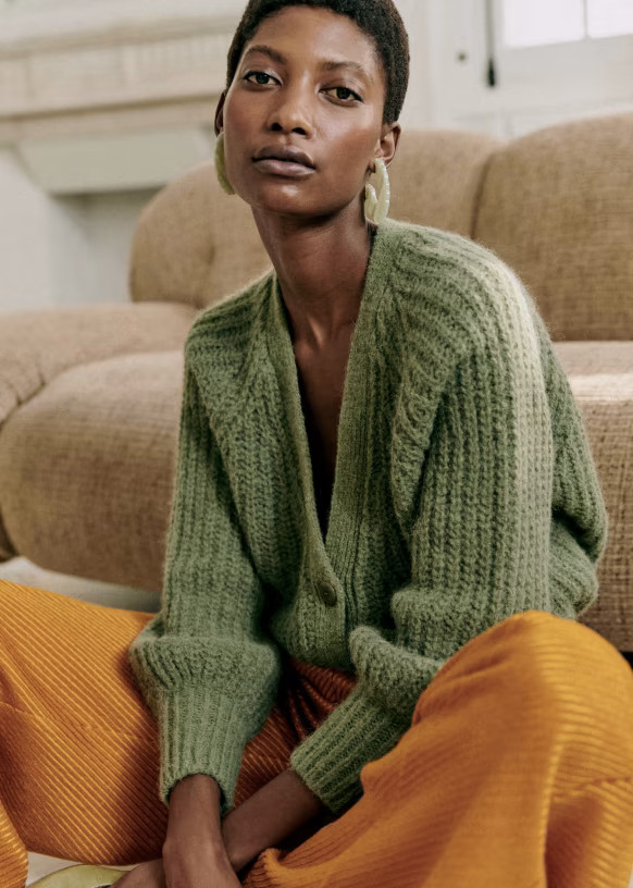 Basile Cardigan - Light Beige - Alpaca - Sézane | Sezane Paris