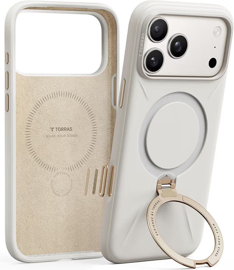 TORRAS Ostand Q3 Silicone for iPhone 17 Pro Max Case, Fit for MagSafe, 360 Spin Stand, Soft Liqui... | Amazon (US)