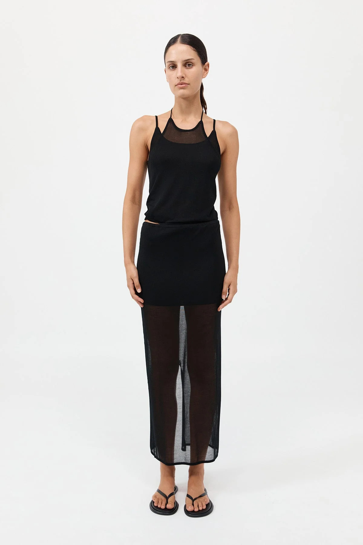 Sheer Column Skirt - Black | St. Agni (US, UK, EU)