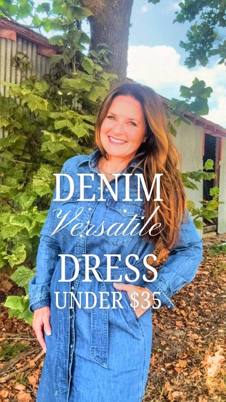 A great versatile denim dress for under $35!  Not too heavy, Western yoke, pretty stitching, nice length. I love this one!  Cute with boots or sneakers. Make it even more Western with tall boots, a concho belt and a wildrag! Perfect for Fall! 

#LTKFindsUnder50 #LTKOver40 #LTKStyleTip