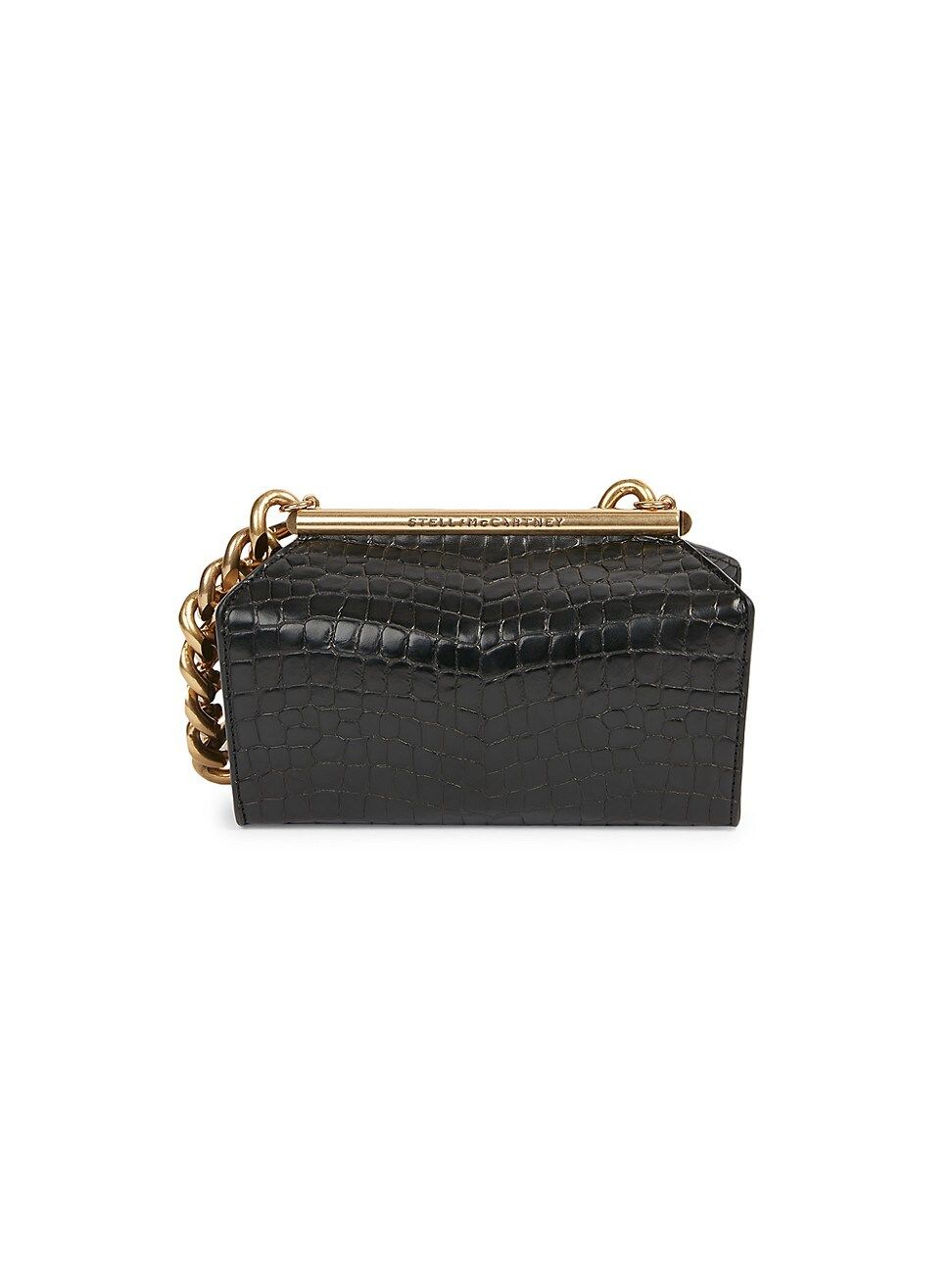 Stella McCartney Women's Medium Croc-Embossed Structured Shoulder Bag - Black | Saks Fifth Avenue