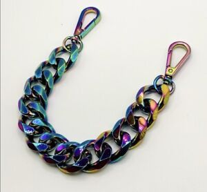 Rainbow metal chunky chain link bag strap, length 30cm  | eBay | eBay CA