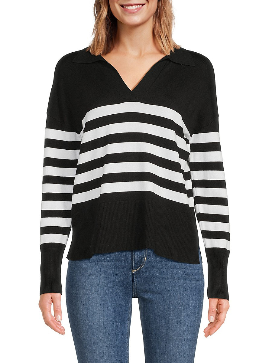 Saks Fifth Avenue Women's Striped Sweater - Black White - Size XS | Saks Fifth Avenue OFF 5TH