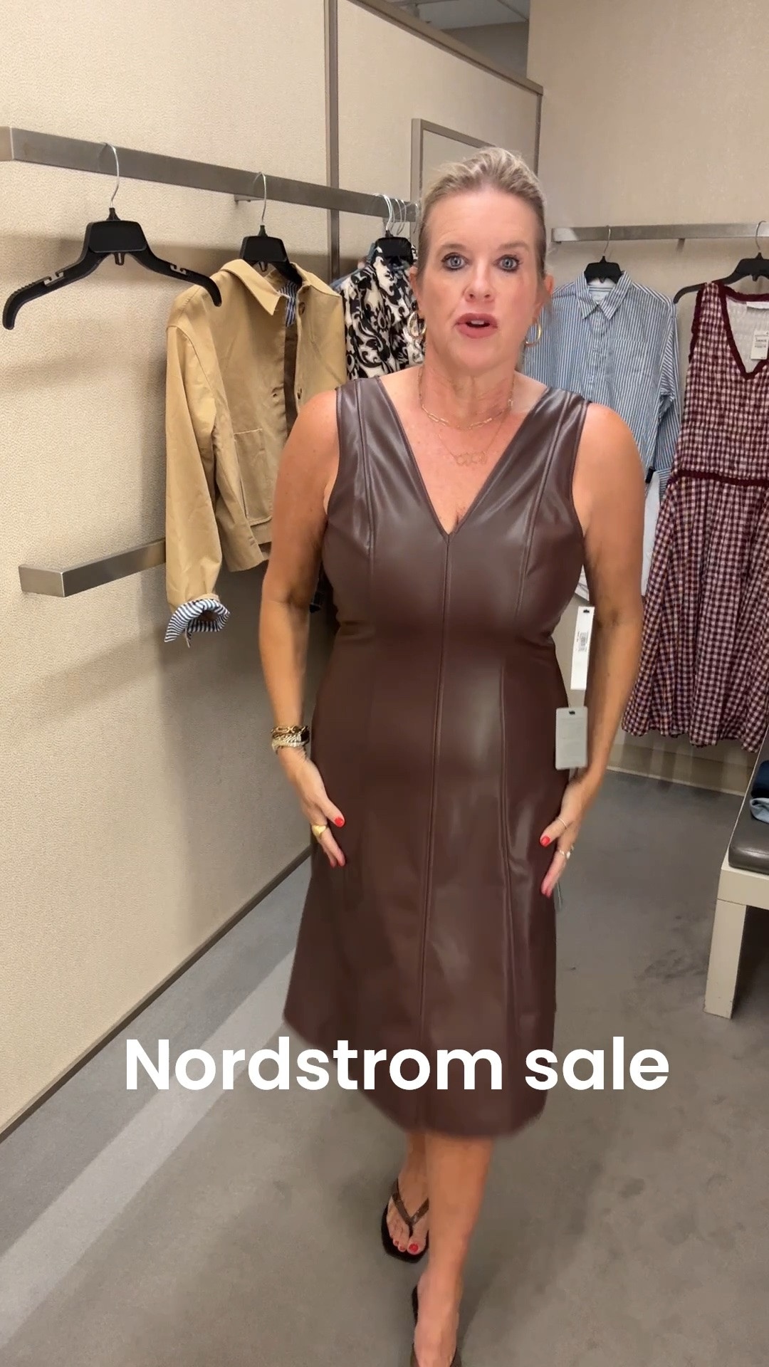 Nordstrom sale 💛

Maggy London
V-neck faux leather fit and flare midi dress in brown 

$109.99 fits tts

#LTKgrwm #LTKOver40 #LTKSaleAlert