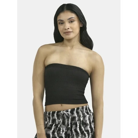 No Boundaries Seamless Textured Tube Top, Women's | Walmart (US)