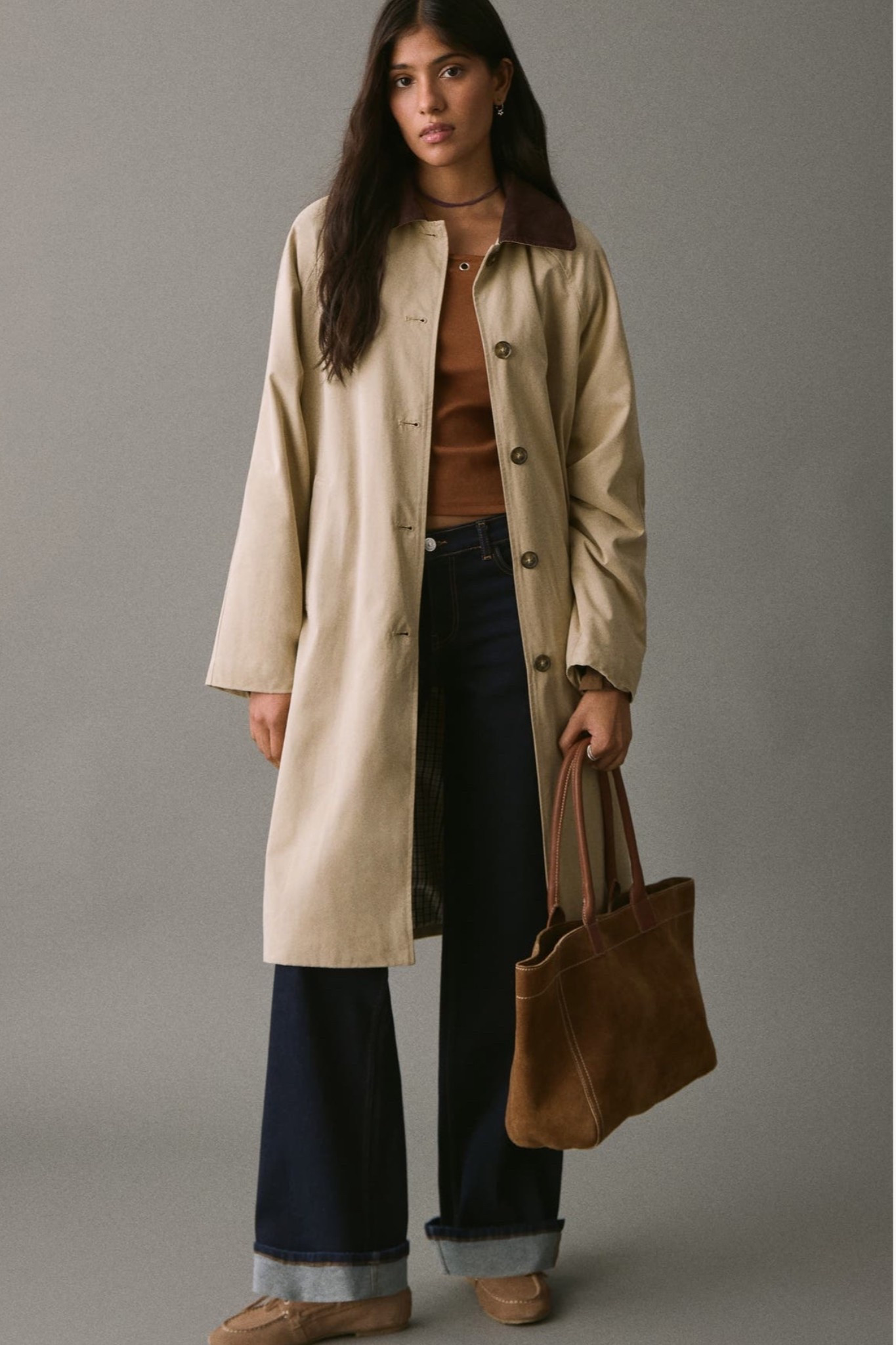 Mango Corduroy Collar Mac Coat 
.
#trench 

#LTKFindsUnder100