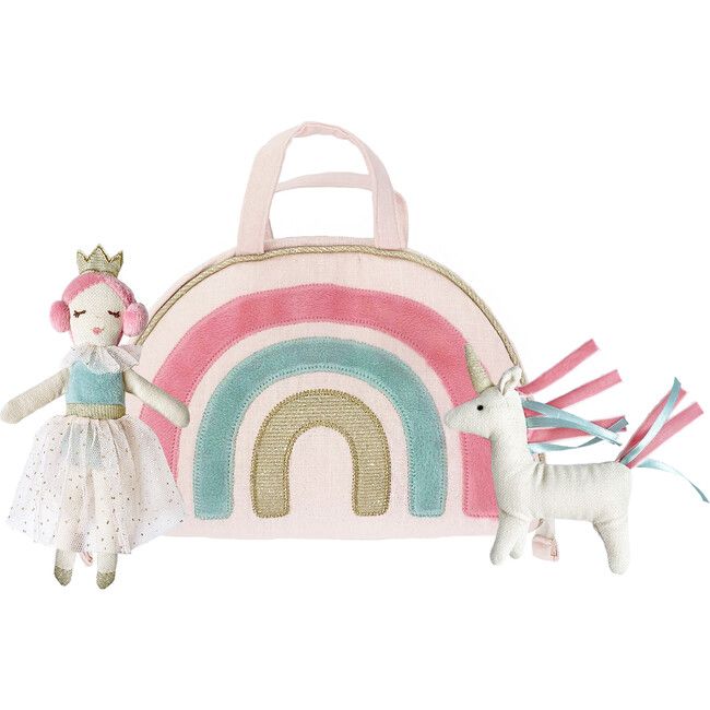 Rainbow Play Purse & Doll Set, Pink | Maisonette