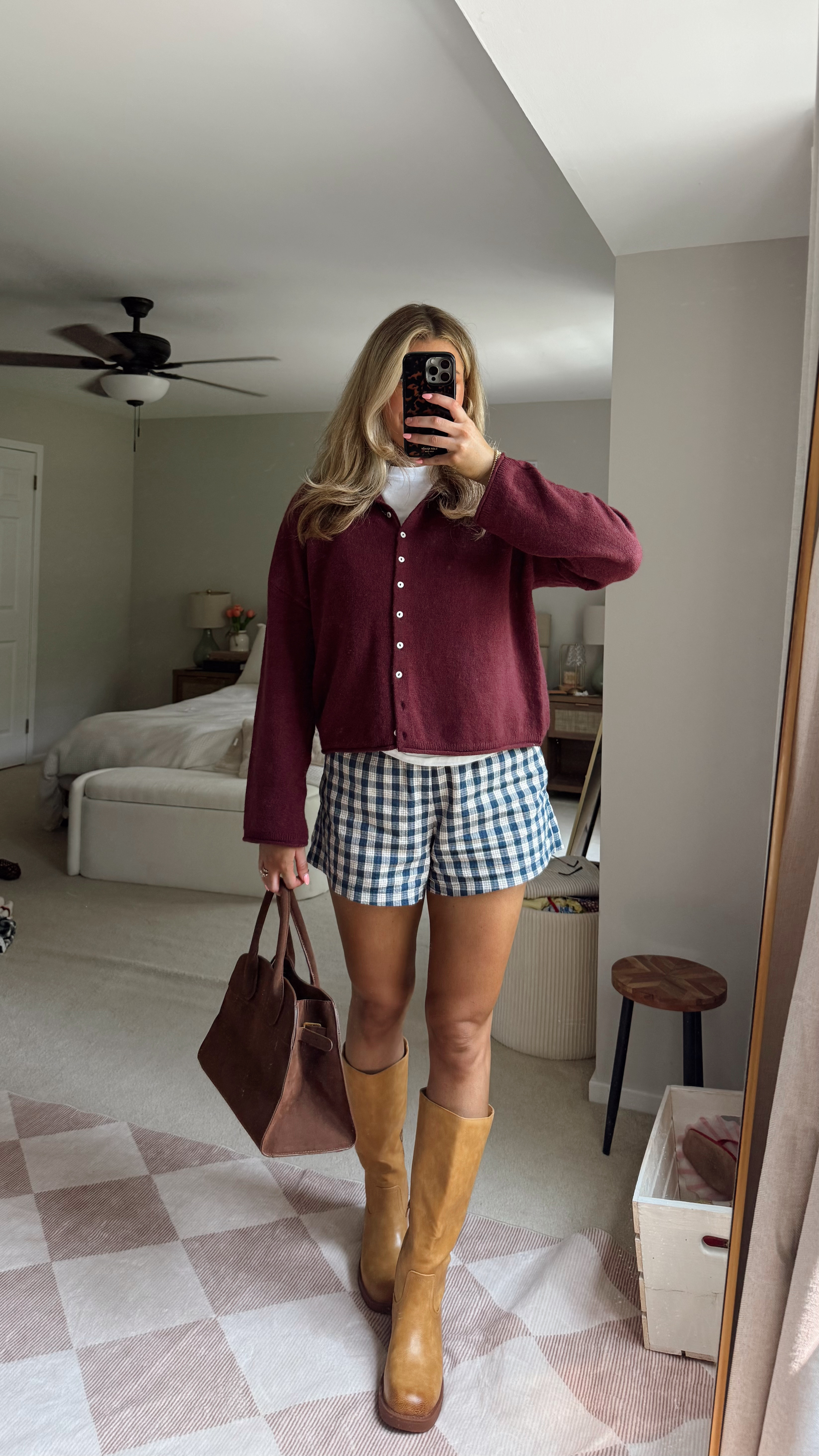 Early fall outfit inspo! Wearing M in sweater, S in shorts, XS in tshirt & typical sizing in boots! 

 #LTKgrwm #LTKootd