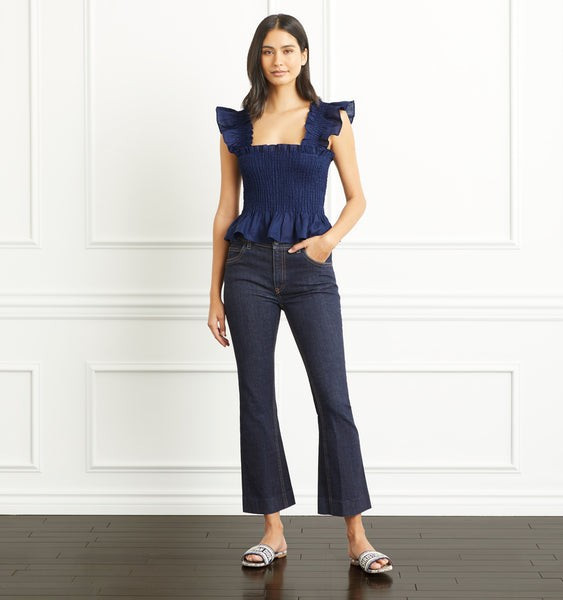 The Paz Top - Navy Linen | Hill House Home