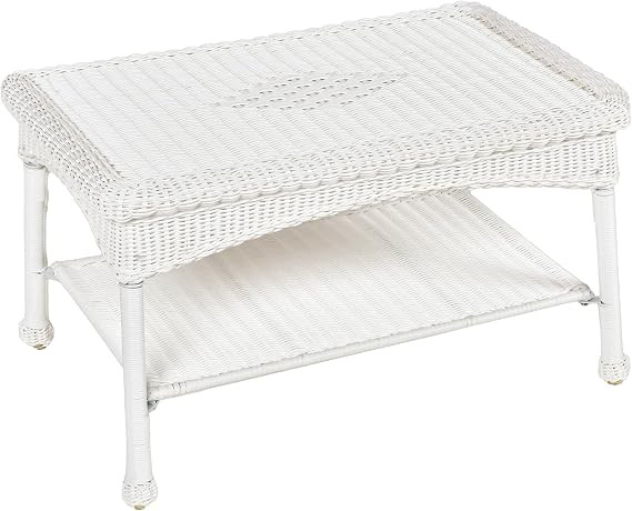 White Wicker Patio Coffee Table | Amazon (US)