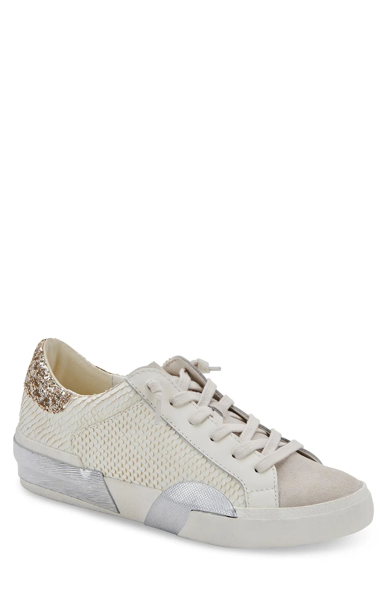 Dolce Vita Zina Sneaker in Off White Embossed Leather at Nordstrom, Size 8 | Nordstrom