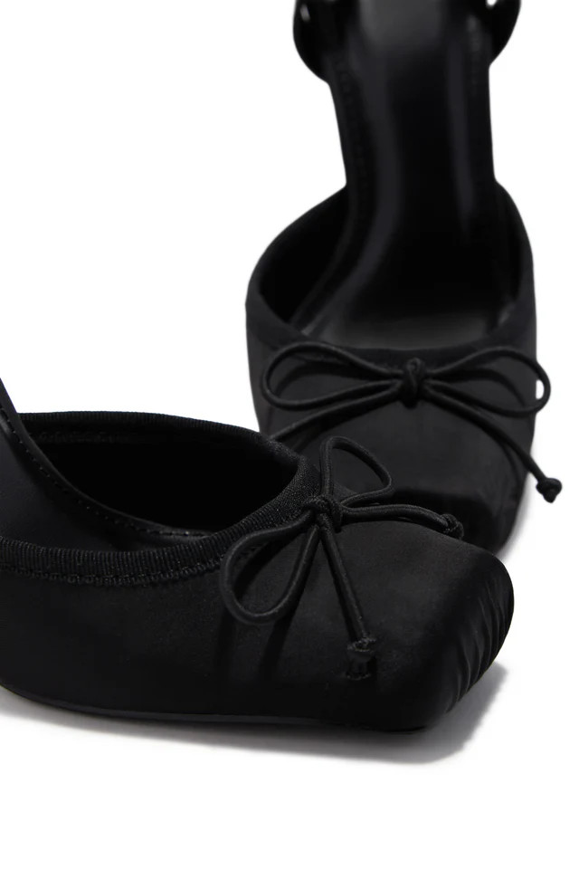 Miss Lola | Klara Black Ballet Lace Up Heels | MISS LOLA