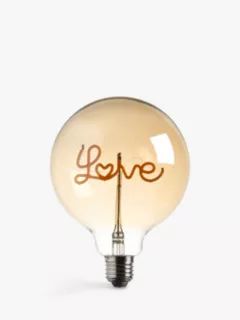 Bay Lighting 2W E27 ES LED Non-Dimmable Love Decorative Globe Bulb, Clear | John Lewis (UK)