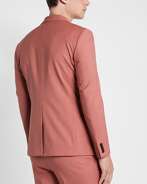 Limited Edition Slim Apricot Herringbone Wool-Blend Modern Tech Suit Jacket | Express
