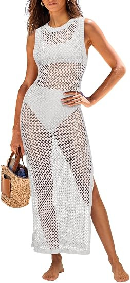 ANRABESS Womens Swimsuit Cover Up Sleeveless Hollow Knit Bikini Swimwear Bathing Suit Coverup Cro... | Amazon (US)