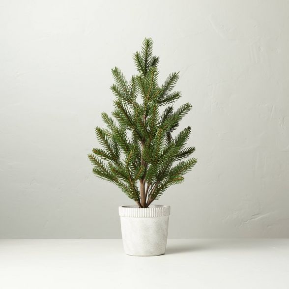 Large 22&#34; Faux Pine Tree in Washed Cement Pot - Hearth &#38; Hand&#8482; with Magnolia | Target