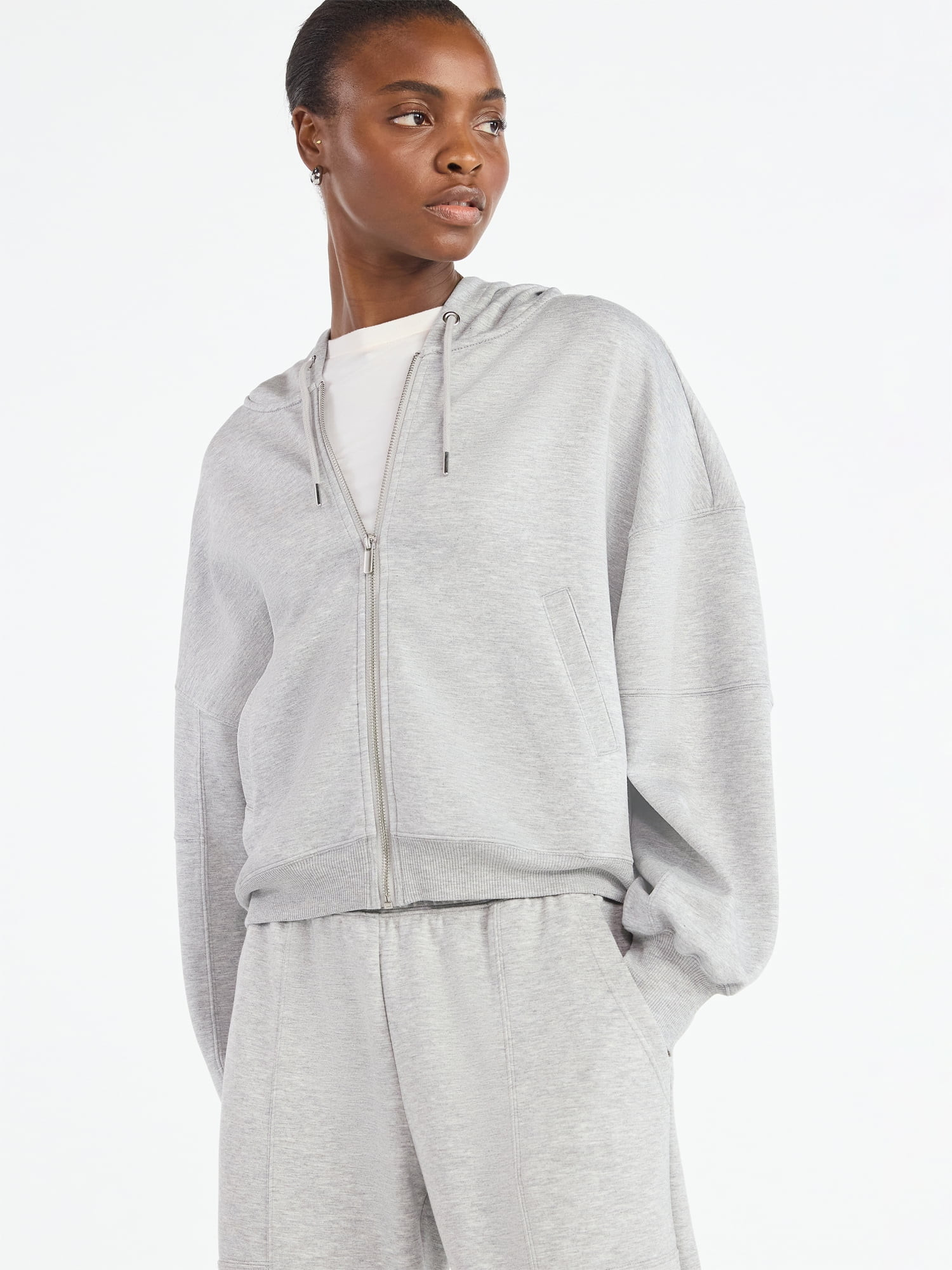 Scoop Women's and Women's Plus New Scubaknit Barrel Hoodie, Sizes XS-4X | Walmart (US)