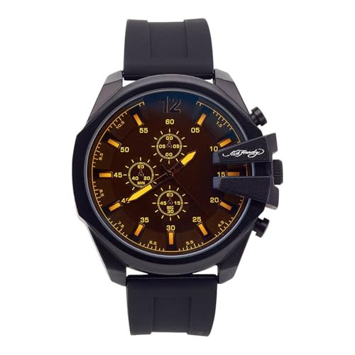 ED HARDY Men's Black Watch with Round Face 50445BB-42-D02 | Amazon (US)
