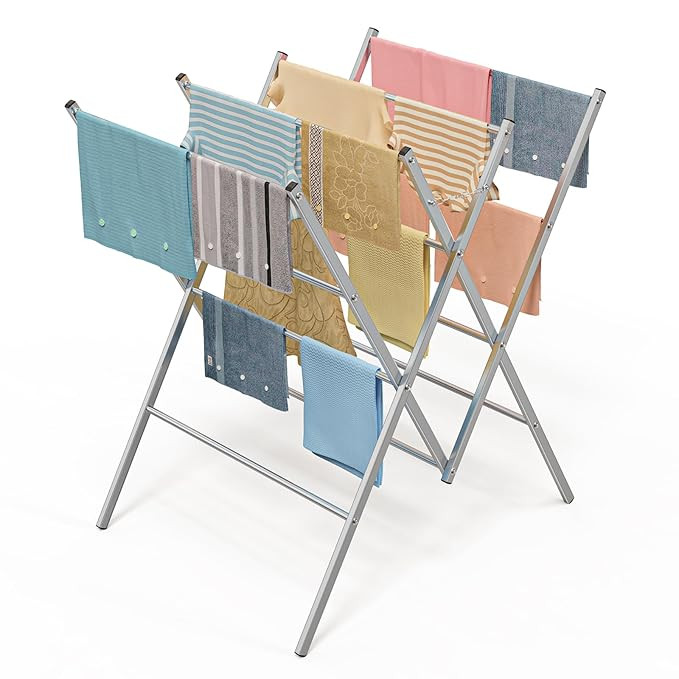 Whitmor Oversized Metal Drying Rack, Silver | Amazon (US)