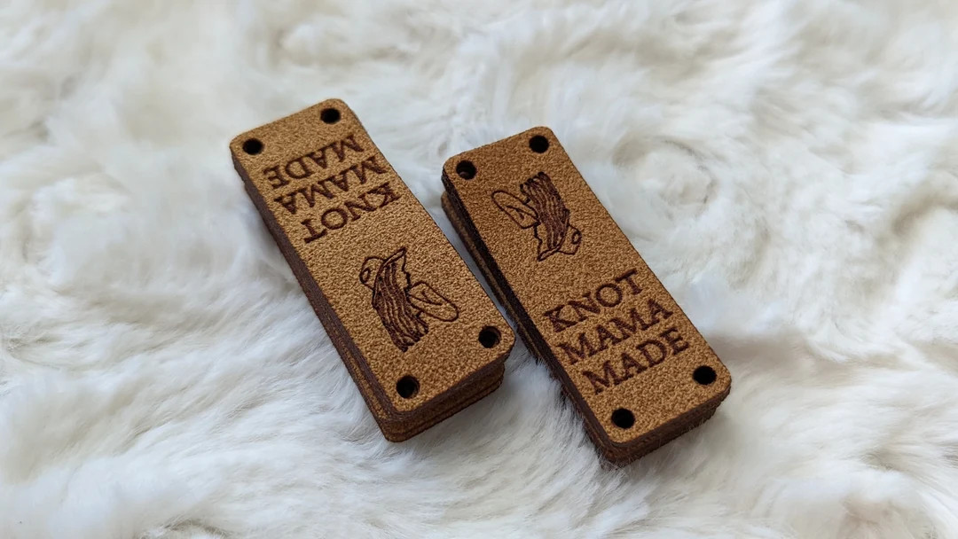 Custom Ultrasuede Sew on Fold Over Tags | 2"x0.75" Sew On Fold Over Tags | Branding Labels for Kn... | Etsy (US)