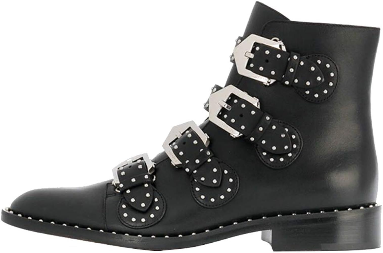 The Most Women's Leather Boot Rivet Low Heels Ankle Studded Booties | Amazon (US)