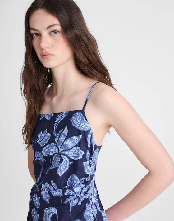 Ruched Squareneck Sleeveless Midi Dress | Madewell