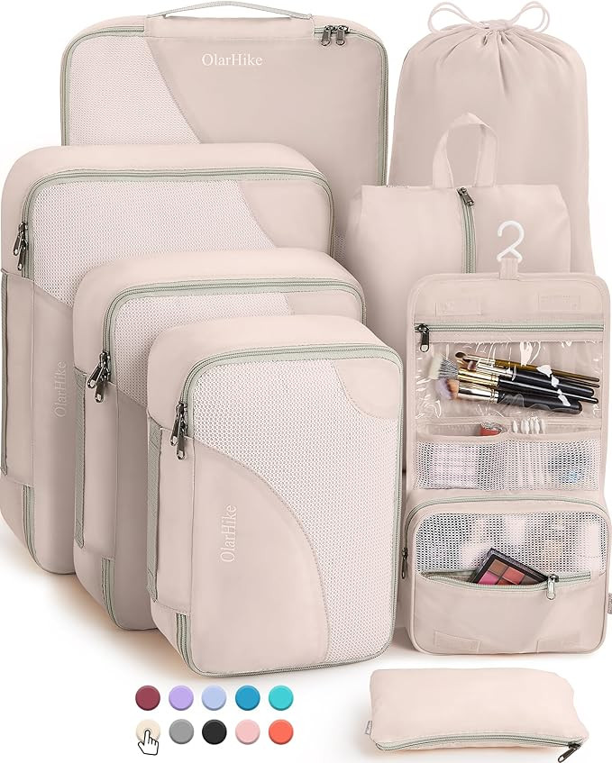 8 Pieces Packing Cubes for Travel, Sturdy Suitcase Organizer in 4 Sizes (Extra Large, Large, Medi... | Amazon (US)