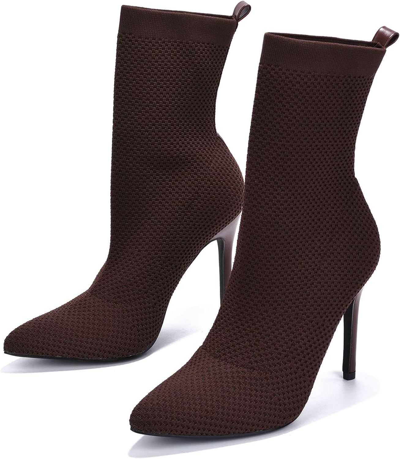 Cape Robbin Sisa Sexy Stiletto High Heels for Women, Woven Knit Sock Ankle Booties | Amazon (US)