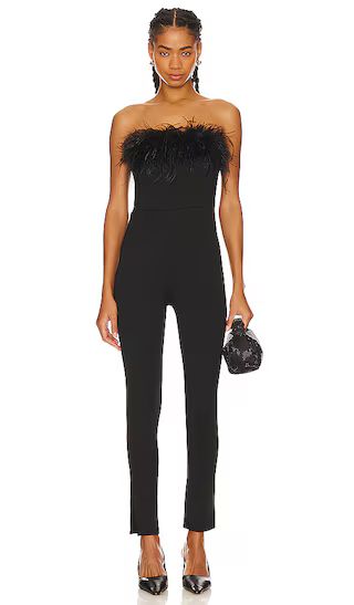 Idell Feather Jumpsuit in Black | Revolve Clothing (Global)