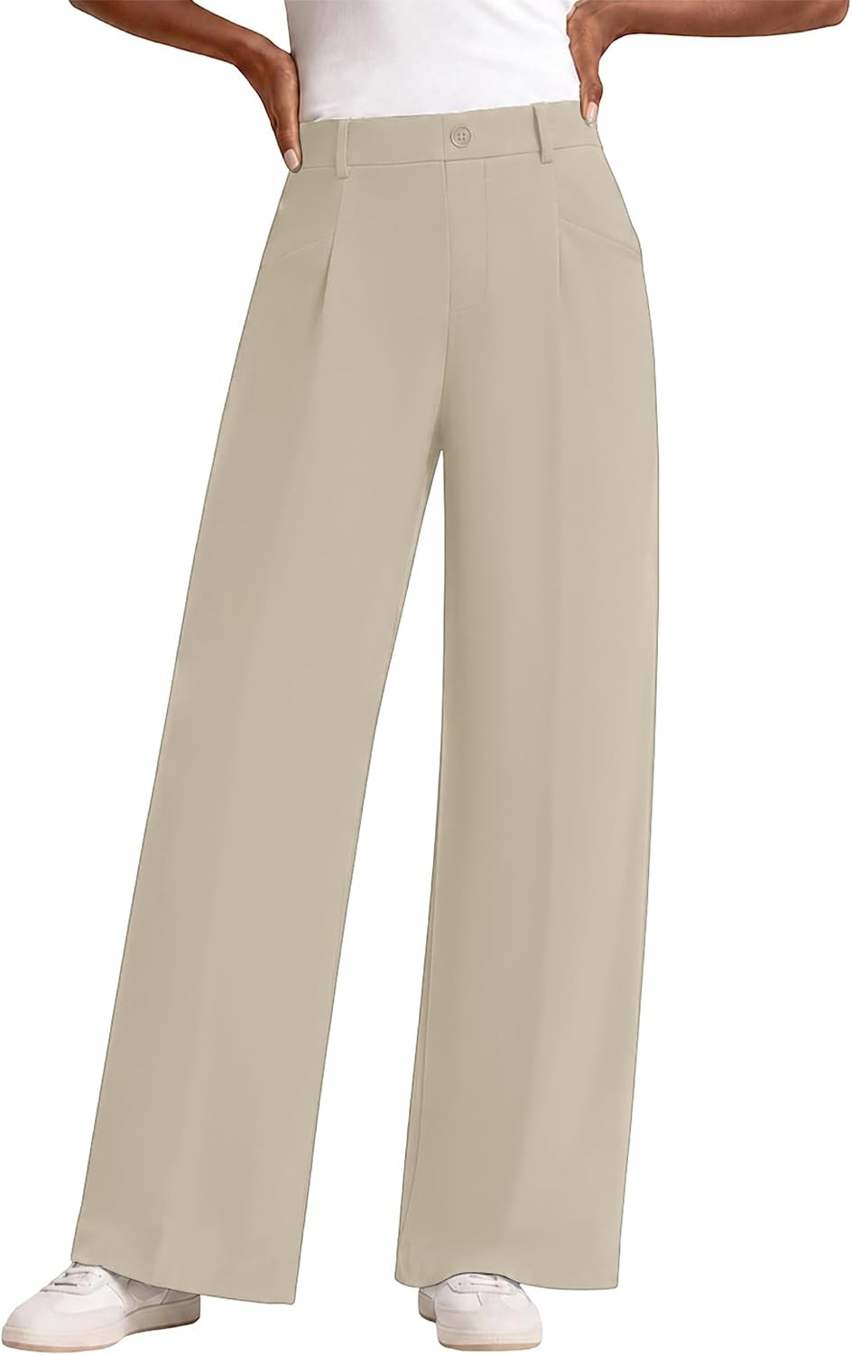 FireSwan Wide Leg Pants Woman Stretchy Work Dress Pants with Pockets | Amazon (US)