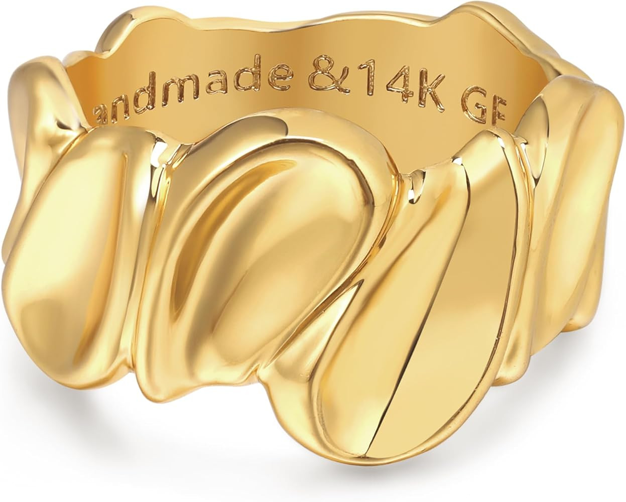 Gold Rings for Women Trendy 14K Gold Plated Dainty Band Stackable Chunky Rings Minimalist Finger ... | Amazon (US)