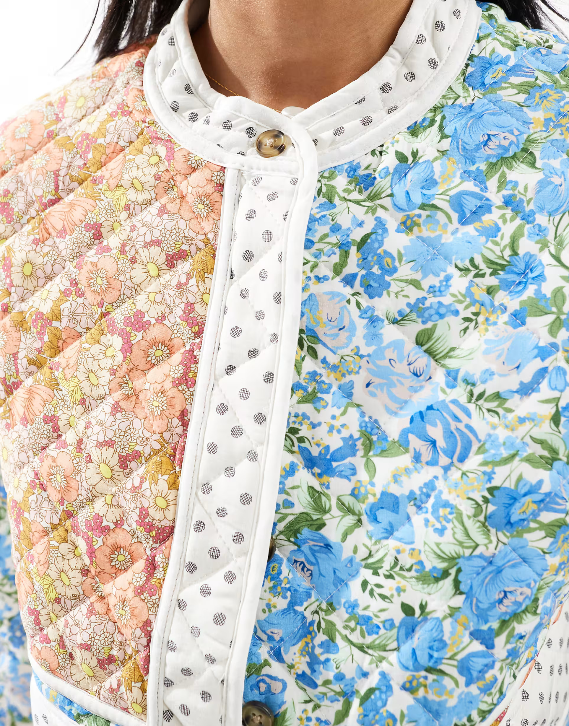 ONLY padded patchwork jacket in floral print | ASOS (Global)