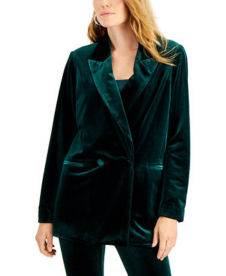 INC International Concepts Velvet Blazer, Created for Macy's & Reviews - Jackets & Blazers - Wome... | Macys (US)