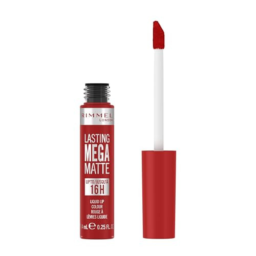 Rimmel London Lasting Mega Matte Liquid Lipstick, Long-Lasting, Hydrating, Vegan Formula - 500 - Fire Starter, 0.25oz | Amazon (US)
