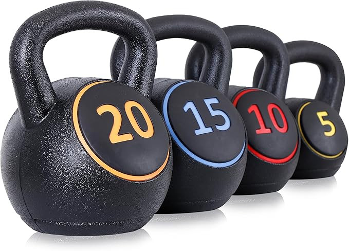F2C Kettlebell Sets 4 Piece Strength Training KettleBells Weight Set 5lb, 10lb, 15lb, 20lb HDPE C... | Amazon (US)