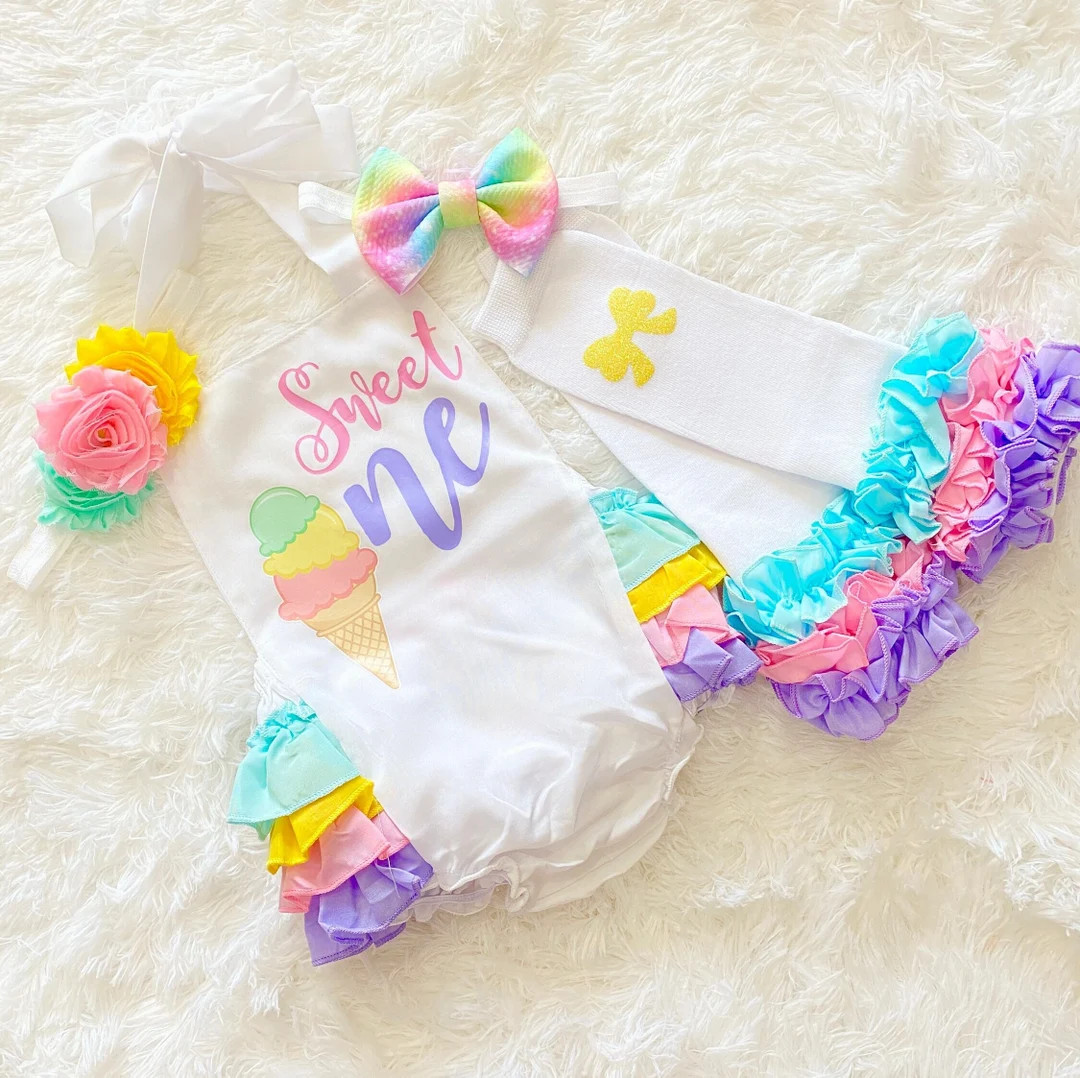 sweet one ice cream 1st birthday outfit -girl ice cream 1st birthday invitation  - ice cream 1st ... | Etsy (US)