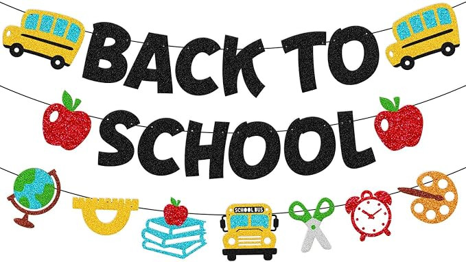 Back to School Banner First Day of School Party Decorations for Children Kids Teacher Celebrating... | Amazon (US)