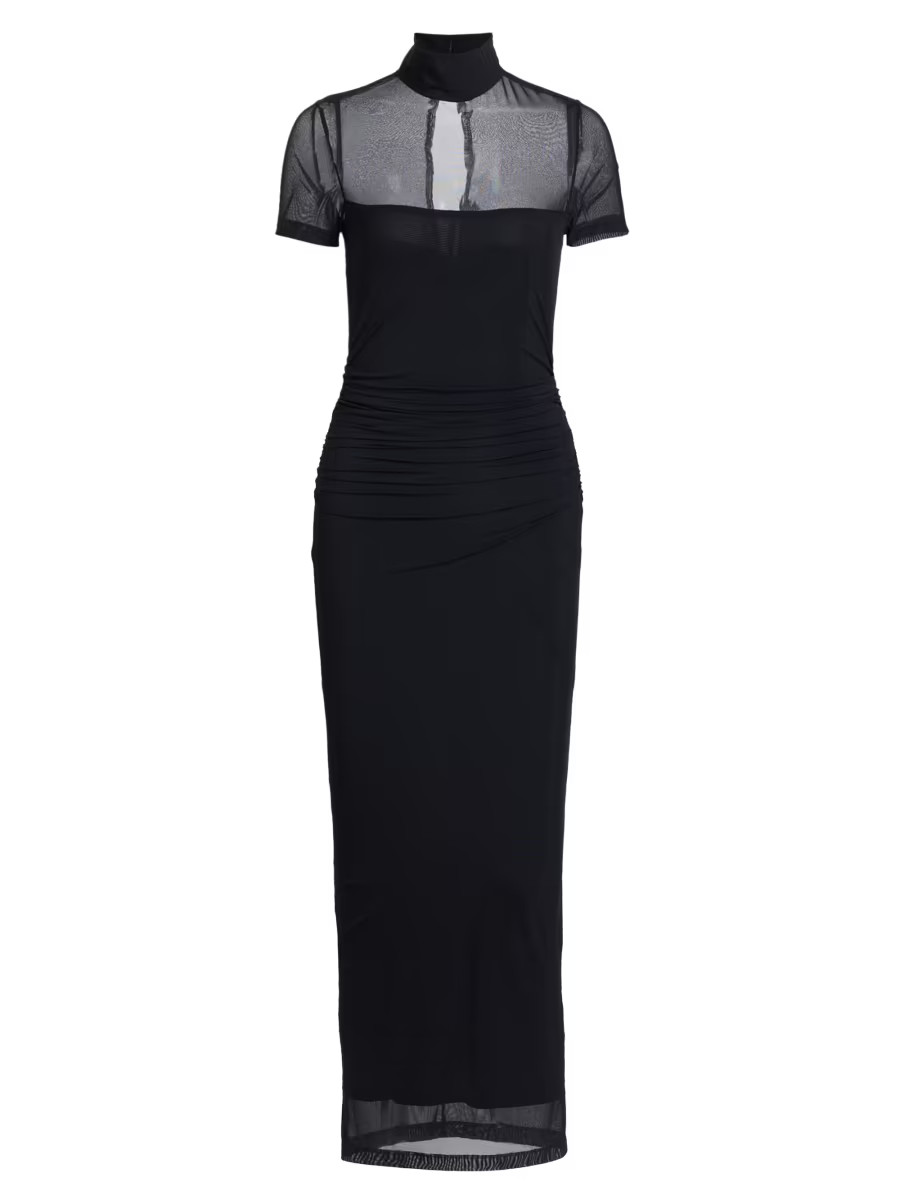 Dominique Mesh Midi-Dress | Saks Fifth Avenue