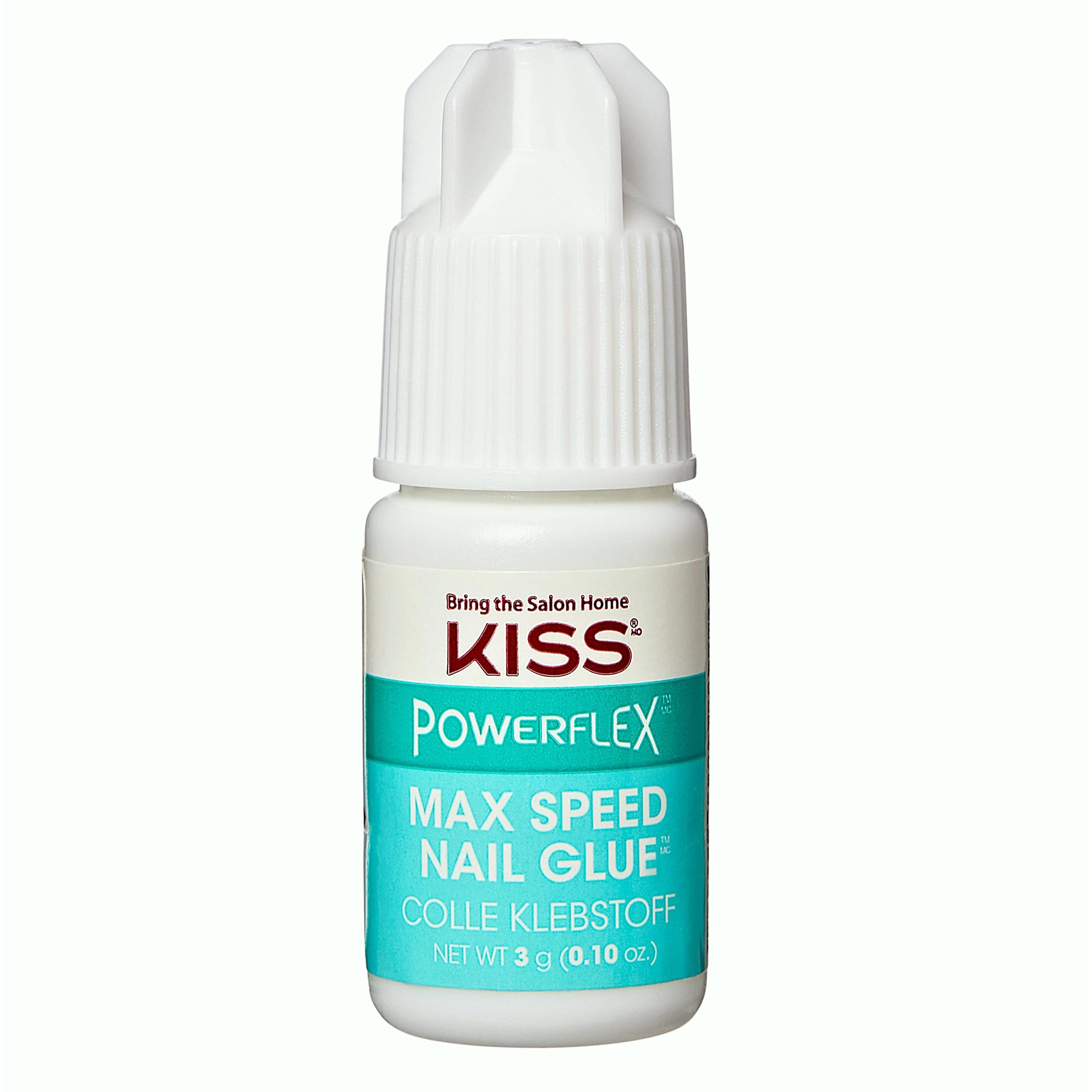 KISS PowerFlex Maximum Speed Nail Glue - Fast Drying Adhesive for Glue-On Nails & Repairs with Nozzle Tip Applicator, Ideal for Tips & Wraps, Net Wt. 0.10 oz (3g) | Amazon (US)