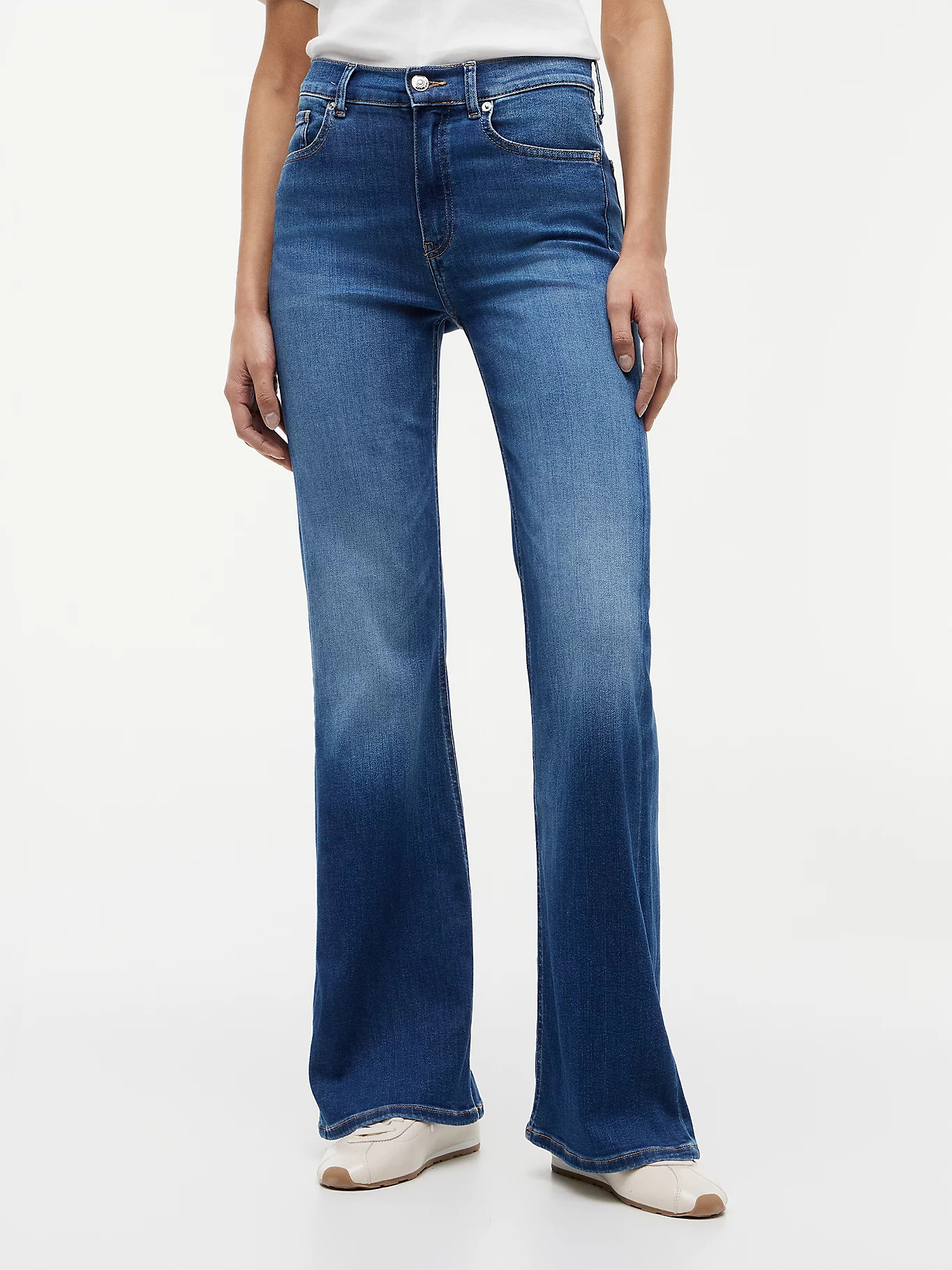 Whiskered Mid Rise Flared Jeans | Blue | Tommy Hilfiger | Tommy Hilfiger UK