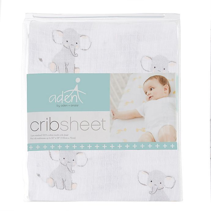 aden® by aden + anais® Elephant Fitted Crib Sheet in Grey | buybuy BABY
