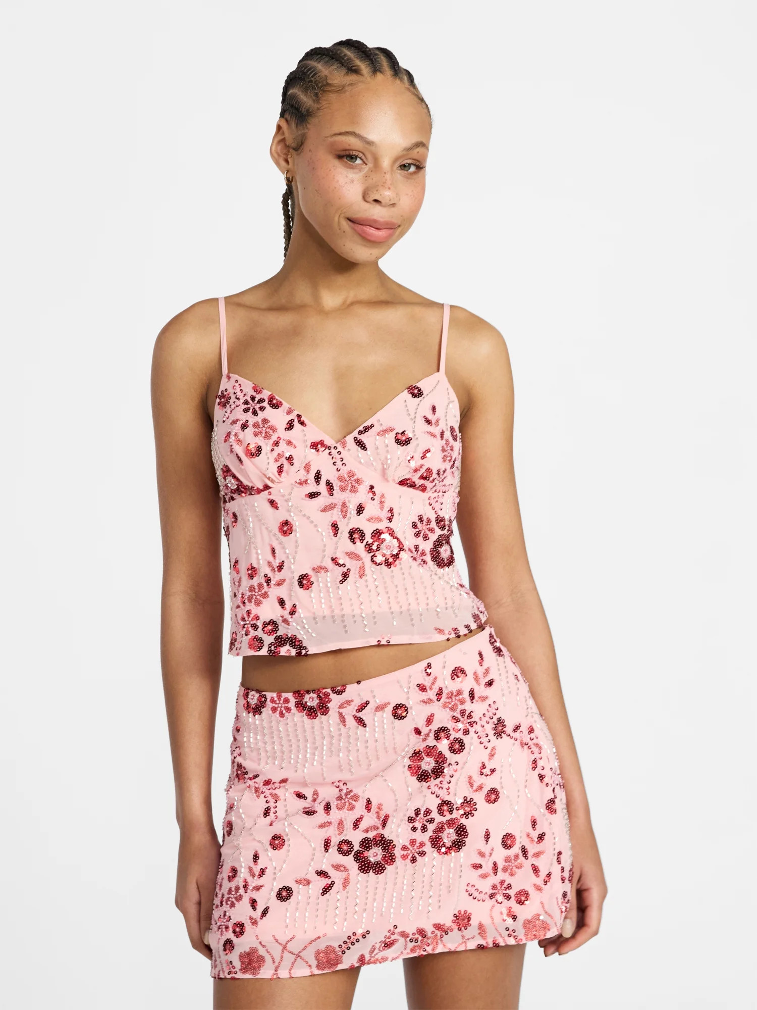 No Boundaries Junior's Beaded Camisole, Sizes XXS-XXL - Walmart.com | Walmart (US)